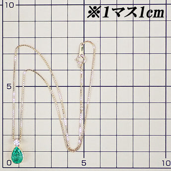 エメラルド ネックレス ダイヤモンド K18イエローゴールド ドロップ 雫 しずく 涙 なみだ【中古】【903127】