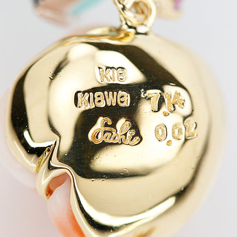 福原佐智 珊瑚(サンゴ) ペンダントトップ ブラウンダイヤモンド マルチカラーストーン K18イエローゴールド K18ホワイトゴールド SACHI FUKUHARA 作家 デザイナー バラ 薔薇 ローズ 花 フラワー 植物 ボタニカル コーラル ターコイズ 揺れる【中古】【903161】