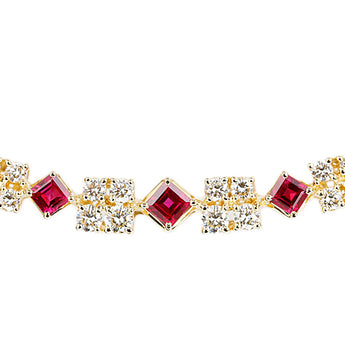 ミキモト ルビー ネックレス ダイヤモンド K18イエローゴールド MIKIMOTO【中古】【903169】