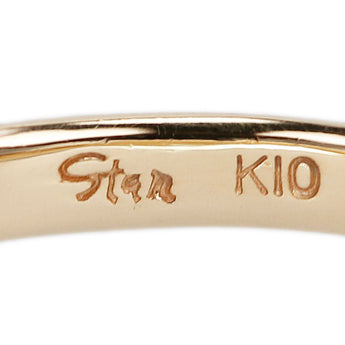 スタージュエリー ダイヤモンド リング K10イエローゴールド STAR JEWELRY 一粒石 エナメル 細め 華奢【中古】【904004】