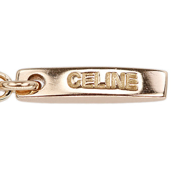 セリーヌ ダイヤモンド ネックレス K10ピンクゴールド CELINE 一粒石 華奢【中古】【904010】