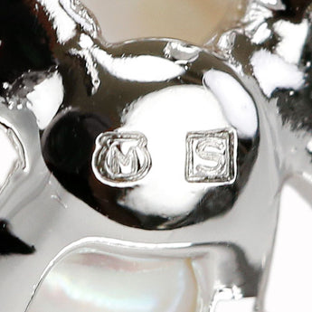 ミキモト パール(真珠) ブローチ SV MIKIMOTO ベビーパール 花 フラワー 葉 リーフ 植物 ボタニカル 透かし【中古】【904025】