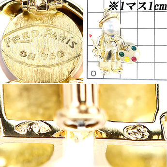フレッド マベパール ペンダントブローチ ペンダントトップ サファイア ダイヤモンド K18YG 絵描き 画家 FRED | 18金 マベ真珠 白真珠 半円真珠 半円パール ダイアモンド サファイヤ【SH95732】