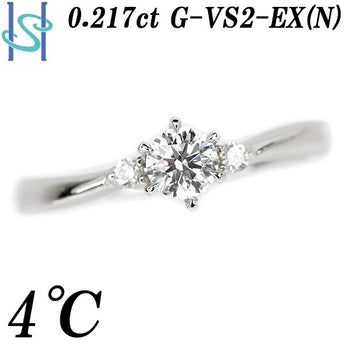 4℃ ダイヤモンド リング 0.217ct Pt995 グレード付き ピンキー ヨンドシー | ダイアモンド プラチナ デイリーユース シンプル かわいい おしゃれ 入園式 入学式 卒園式 卒業式【中古】【SH98303】