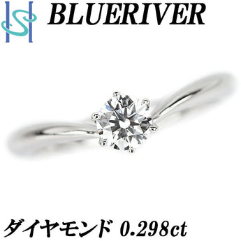Blue River Diamond Ring 0.298ct Pt950 Single Stone 6 Prongs Brand BLUERIVER | Diamond Daily Use Simple Cute Stylish Gorgeous [Used] [SH98304]
